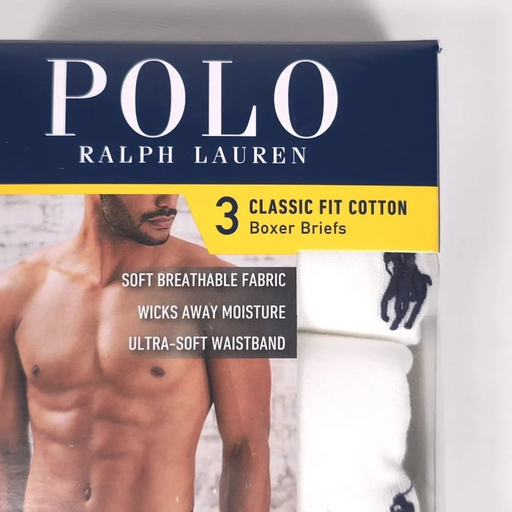 POLO RALPH LAUREN Men’s 3‎ PACK Classic Fit Cotton Boxers Briefs White